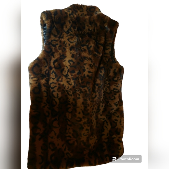 Rachel Zoe faux fur cheetah animal print vest  size Small. - Picture 2 of 5